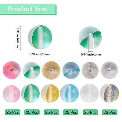 150Pcs 6 Colors Synthetic Moonstone Beads G-PA0001-02-1