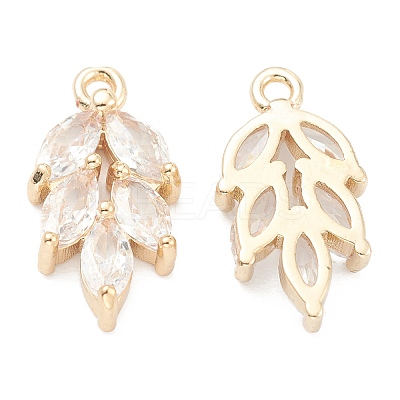 Brass Clear Cubic Zirconia Pendants X-ZIRC-O042-03G-1