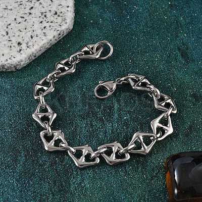 304 Stainless Steel Mariner Link Chain Bracelets for Women BJEW-F488-02P-1