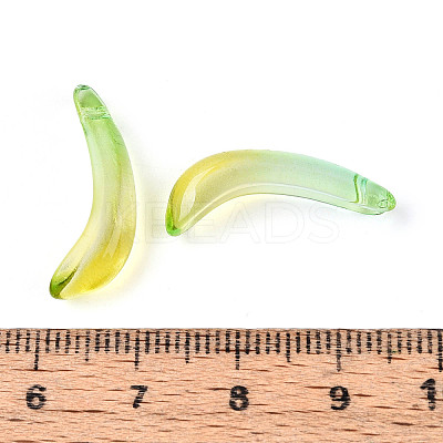Transparent Glass Banana Pendants GLAA-T030-02-01-1