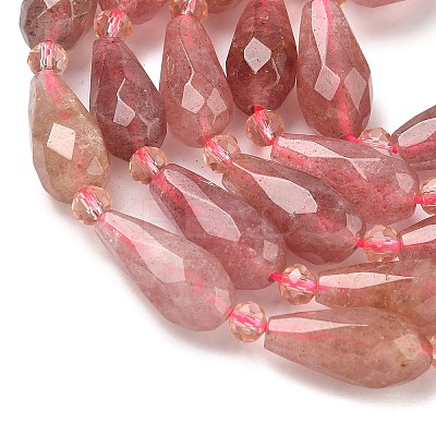 Natural Strawberry Quartz Beads Strands G-G453-F03-8x16mm-1