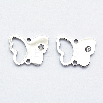 316 Surgical Stainless Steel Micro Pave Cubic Zirconia Links connectors STAS-K178-14P-1