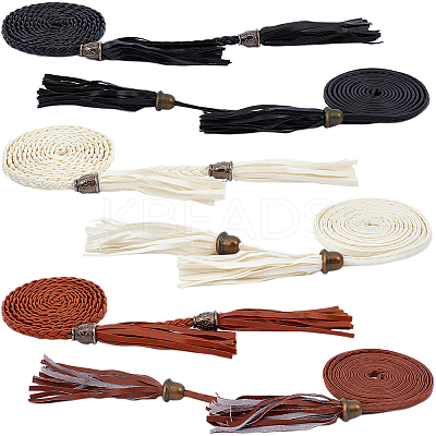 5Pcs 5 Styles PU Leather Wrap Around Chain Belt AJEW-CP0008-15-1