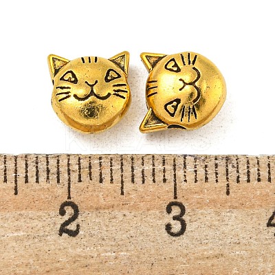Tibetan Style Alloy Kitten Beads TIBEP-GC178-AG-RS-1