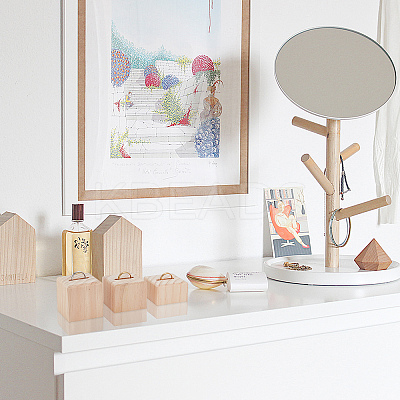 3 Sizes Wood Ring Display Pedestal Set ODIS-WH0029-96-1