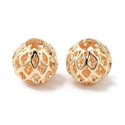Hollow Brass Beads KK-K333-05G-1