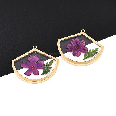 304 Stainless Steel Epoxy Resin Pendants STAS-T072-19-1