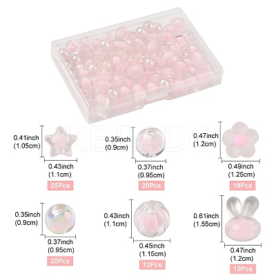 60G 6 Styles Transparent Acrylic Beads Sets TACR-YW0002-50-1