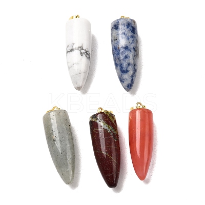 Natural & Synthetic Gemstone Pointed Pendants G-D040-01G-1