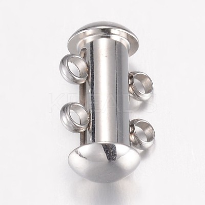 Tarnish Resistant 304 Stainless Steel Slide Lock Clasps STAS-P100-24P-1