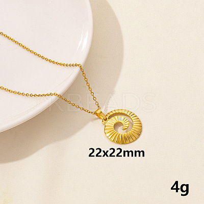304 Stainless Steel Shell Pendant Necklaces for Women MD4467-8-1