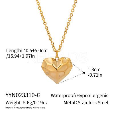 Sweet Design 304 Stainless Steel Heart Pendant Necklaces DY4160-4-1