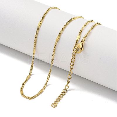 Ion Plating(IP) 304 Stainless Steel Curb Chain Necklaces NJEW-R266-03G-1