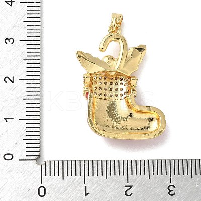 Christmas Brass Micro Pave Cubic Zirconia Pendants LS-KK-K305-07F-02-1