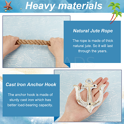 2 Sets 2 Colors Iron Anchor Hook Hangers AJEW-GL0001-75-1