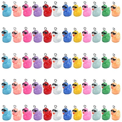 60Pcs 12 Colors Opaque Resin Pendants RESI-SZ0003-28-1