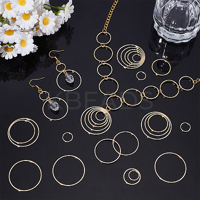 40Pcs 5 Styles Brass Linking Rings KK-UN0005-71-1