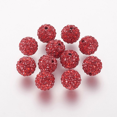 Polymer Clay Rhinestone Beads X-RB-K050-10mm-C22-1
