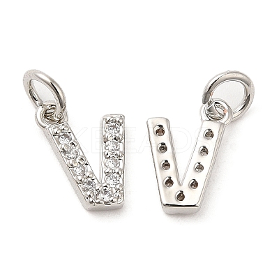 Brass Micro Pave Grade AAA Cubic Zirconia Charms ZIRC-P067-11P-V-NR-1
