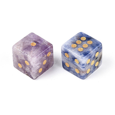 Natural Gemstone Carved Cube Dice T144-07M-1