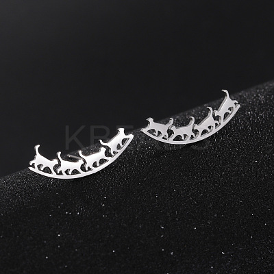 Non-Tarnish 304 Stainless Steel Stud Earrings EJEW-H095-03P-1