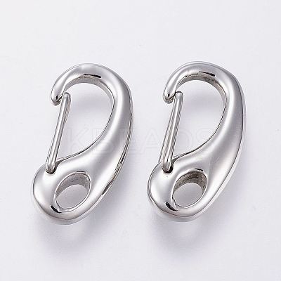 Tarnish Resistant 304 Stainless Steel Push Gate Snap Keychain Clasp Findings LS-STAS-G039-04P-1