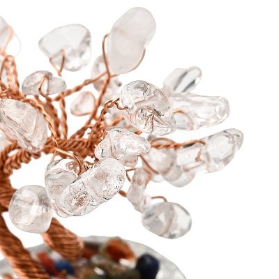 Natural Quartz Crystal Chips Tree of Life Decorations DJEW-Q010-01F-1