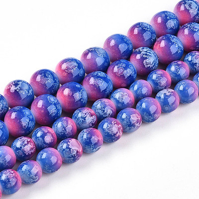 Baking Paint Glass Beads Strands DGLA-N008-10mm-02-1