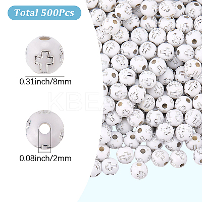 500Pcs Plating Acrylic Beads PACR-SP0001-09A-1