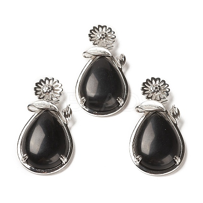 Natural Obsidian Pendants G-A031-02P-03-1
