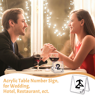 Acrylic Table Number Sign AJEW-WH0505-90A-1
