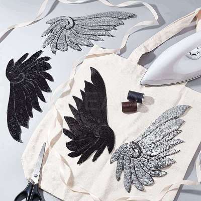 8Pcs 2 Colors Adhesive Sequins Clothing Patches DIY-AR0002-38-1