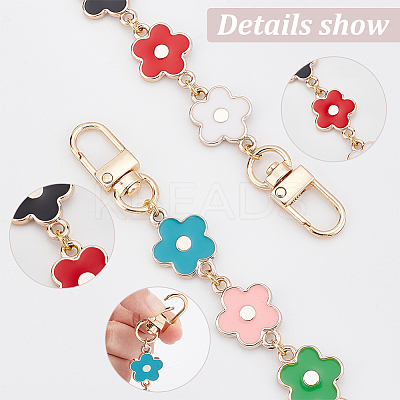 6Pcs 3 Style Flower Plastic Enamel Link Bag Strap Extenders FIND-WR0006-37-1