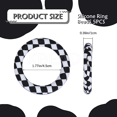 5Pcs Ring Food Grade Eco-Friendly Silicone Focal Beads JX893L-1