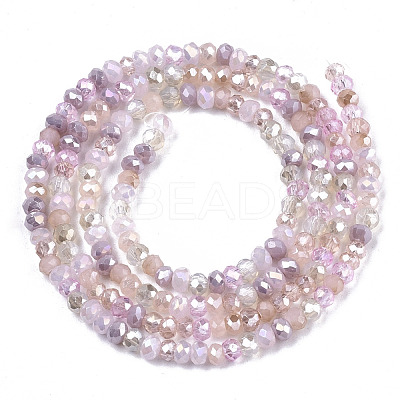 Electroplate Glass Beads Strands EGLA-S192-001B-B02-1