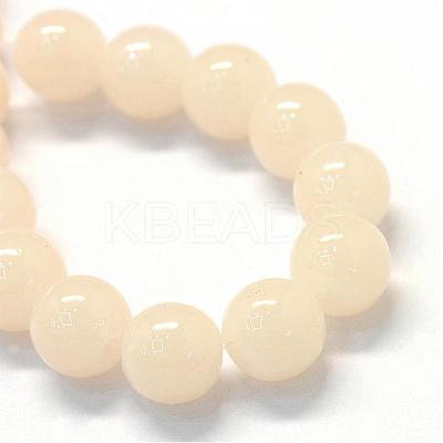 Baking Paint Imitation Jade Glass Round Bead Strands DGLA-Q021-10mm-41-1