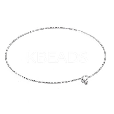 Non-Tarnish Textured Simple Thin Bangle for Girl Women BJEW-N013-005-1