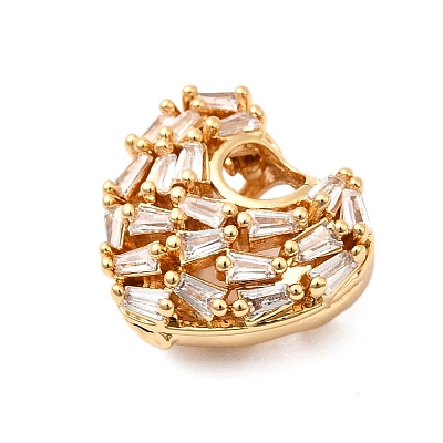 Brass Micro Pave Clear Cubic Zirconia Pendants KK-F916-32G-1