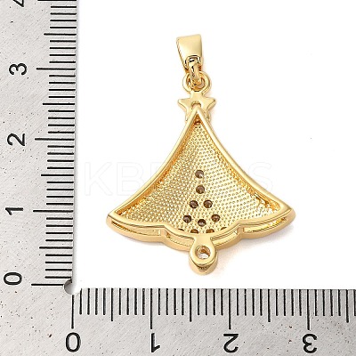 Christmas Theme Rack Plating Brass Cubic Zirconia Pendants KK-K385-119G-02-1