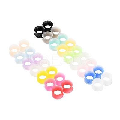 32Pcs 16 Colors Silicone Glitter Thin Ear Gauges Flesh Tunnels Plugs FIND-YW0001-19C-1