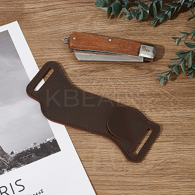 Wave Shaped Cowhide Knife Sheaths AJEW-WH0314-618-1