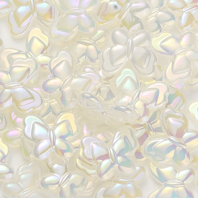 UV Plating Rainbow Iridescent Imitation Jelly Acrylic Beads OACR-K003-012F-1
