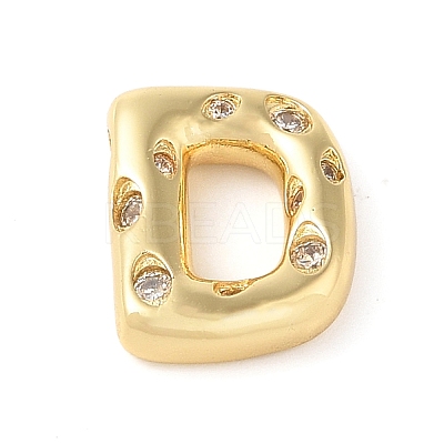 Brass Micro Pave Clear Cubic Zirconia Pendant KK-Z046-01G-D-1