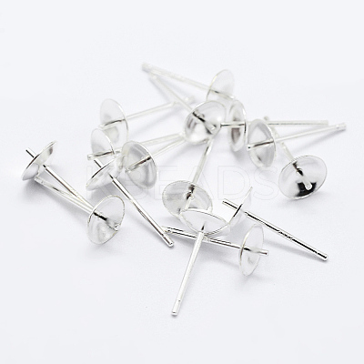 925 Sterling Silver Stud Earring Findings X-STER-K167-027D-S-1