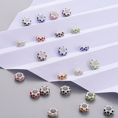Silver Color Plated Alloy Rhinestone European Beads CPDL-X0001-02-1