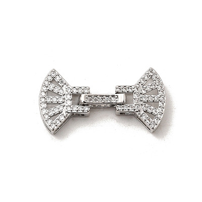 Brass Micro Pave Clear Cubic Zirconia Watch Band Clasps KK-A266-22P-1