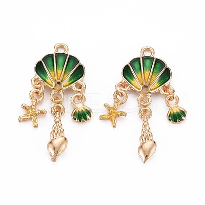 Alloy Enamel Pendants X-ENAM-S126-118A-NR-1