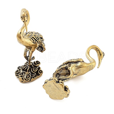 Brass Crane Figurines Statues for Home Desktop Feng Shui Ornament DJEW-Z008-03AB-1