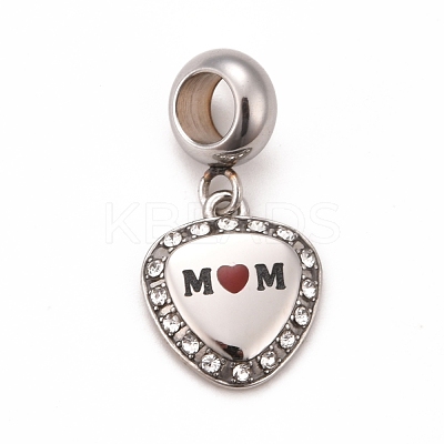 304 Stainless Steel European Dangle Charms STAS-F278-02P-1