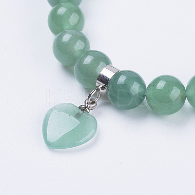 Natural Green Aventurine Stretch Bracelets BJEW-F308-34A-1